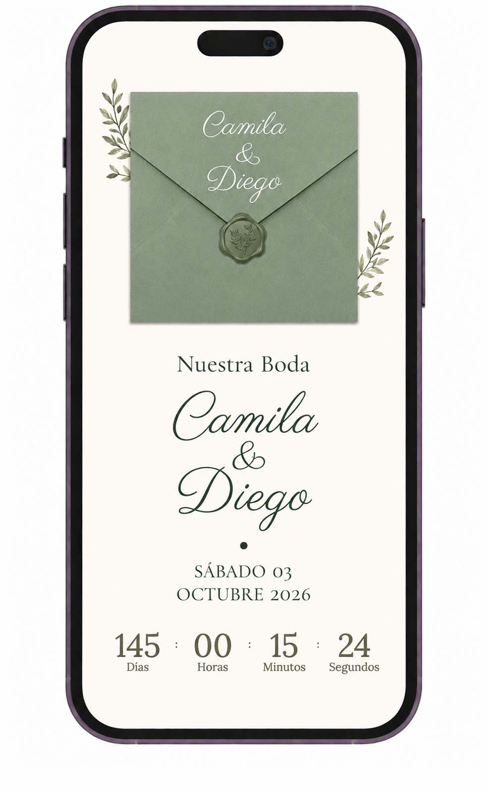 Invitación digital Colección Oliva Clásica