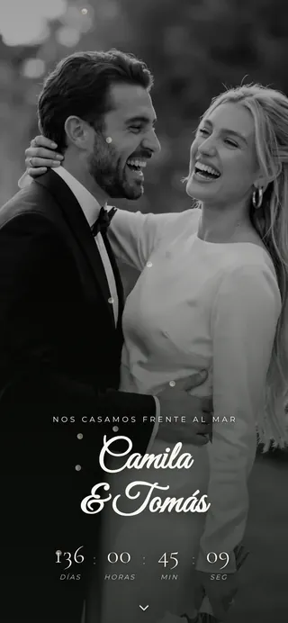 Portada de la invitación de muestra Perlas