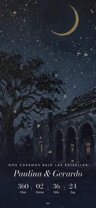 Portada de la invitación de muestra Óleo Nocturno