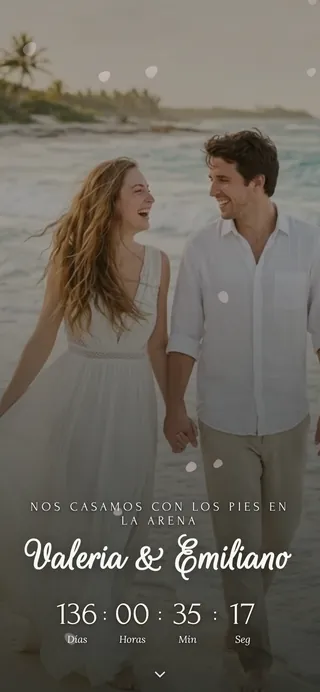 Portada de la invitación de muestra Playa