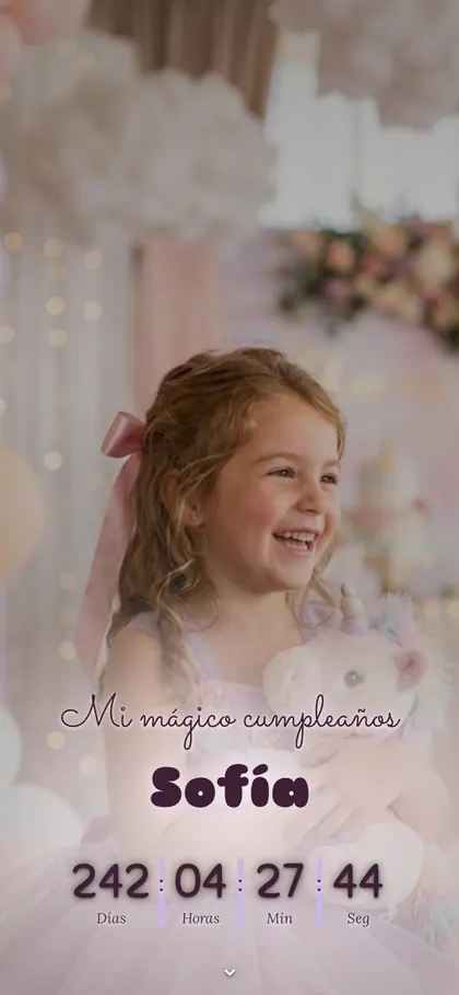 Invitación digital Cielo mágico, cumpleaños infantiles: la portada